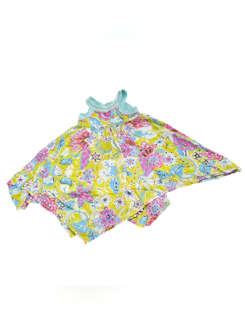 Jacadi Paris Girls Floral Dress Size 5A Colorful Summer Sleeveless Cotton